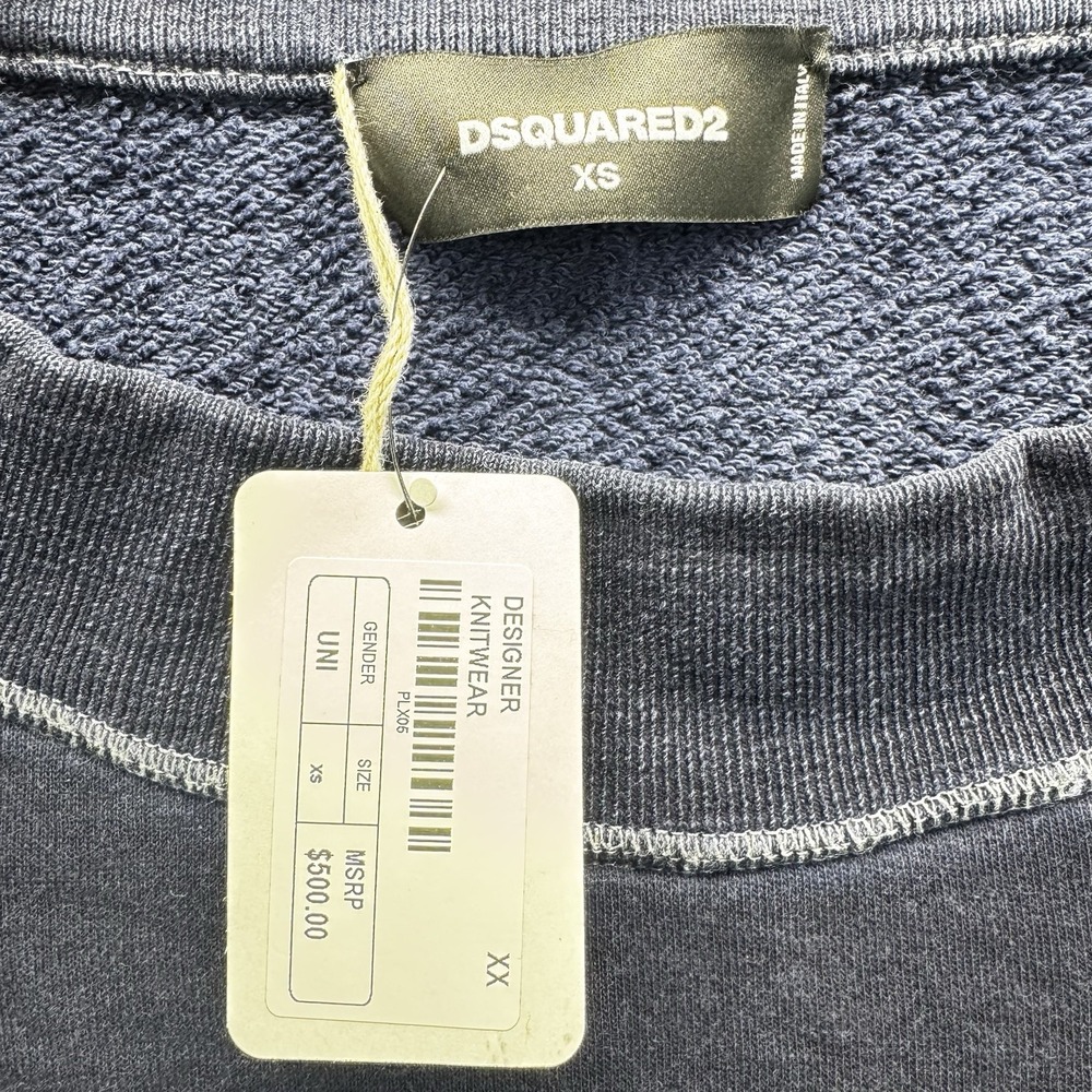 Dsquared2 Logo Sweatshirt Womens XS Navy Blue Graphic Pullover NWT MSRP $500 - Picture 2 of 6